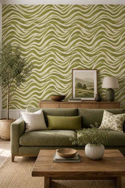Zebra Stripe Wallpaper Abstract Removable Brushstroke Wall Double Roll