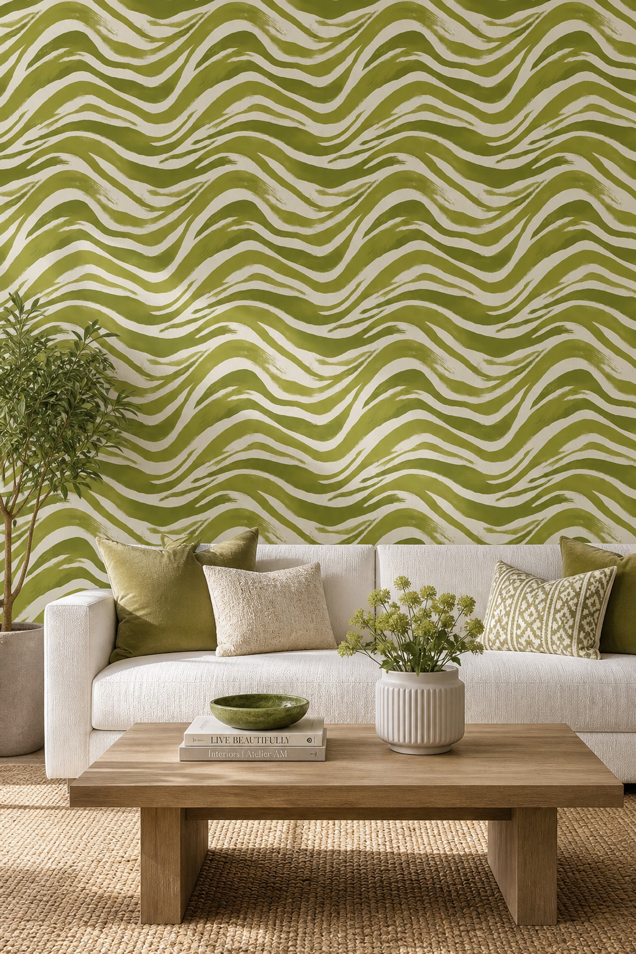 Zebra Stripe Wallpaper Abstract Removable Brushstroke Wall Double Roll