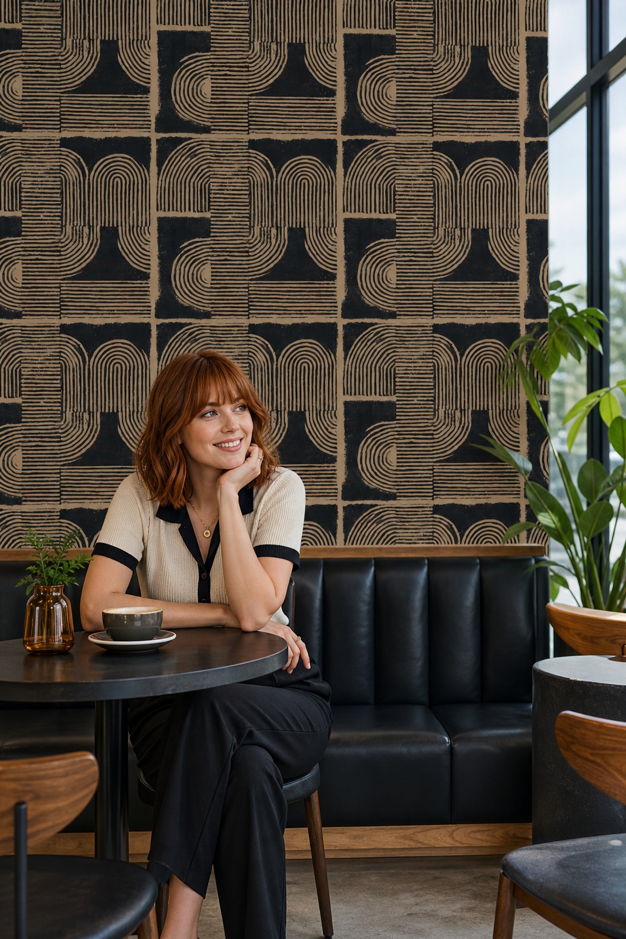 Mid Century Modern Wallpaper Retro Geometric Decorative Mural