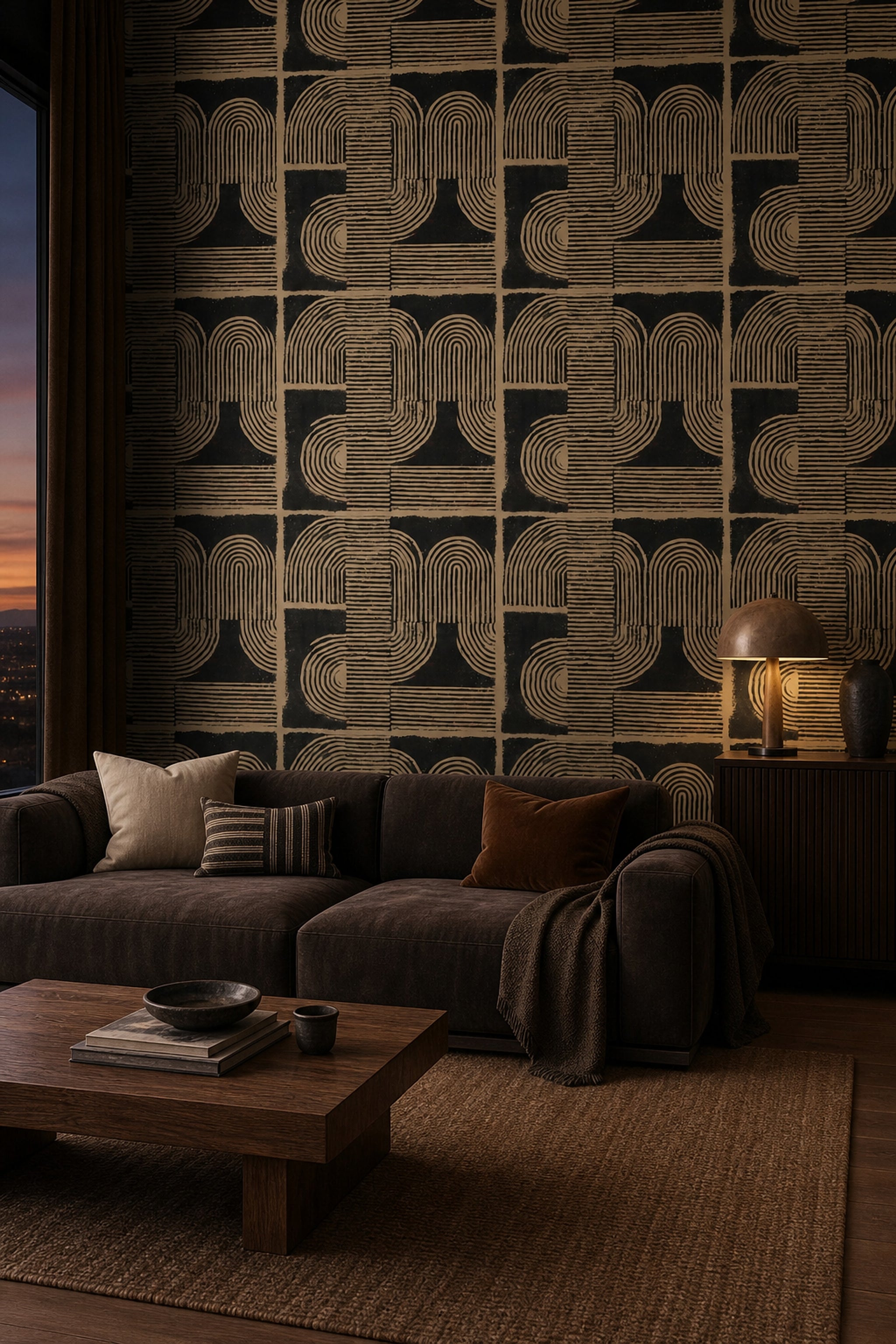 Mid Century Modern Wallpaper Retro Geometric Decorative Mural