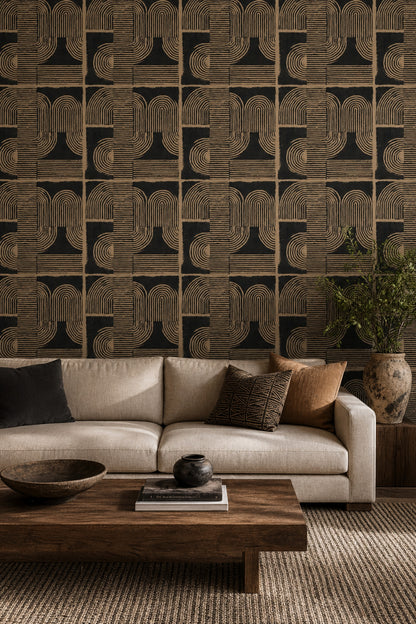 Mid Century Modern Wallpaper Retro Geometric Decorative Mural