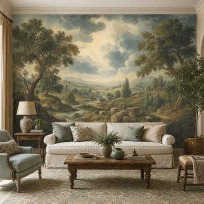 Cloudy Sky Wallpaper Overcast Stormy Wall Mural