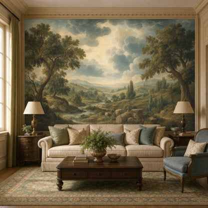 Cloudy Sky Wallpaper Overcast Stormy Wall Mural
