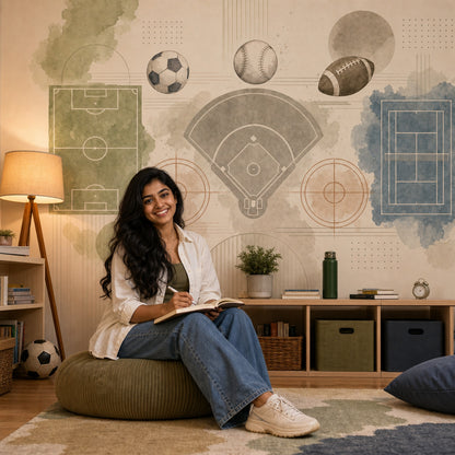 Watercolor Texture Wallpaper Sports Diagram Athletic Wall Mural