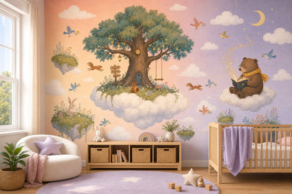 Treehouse Wallpaper Whimsical Storybook Removable Wall Decor