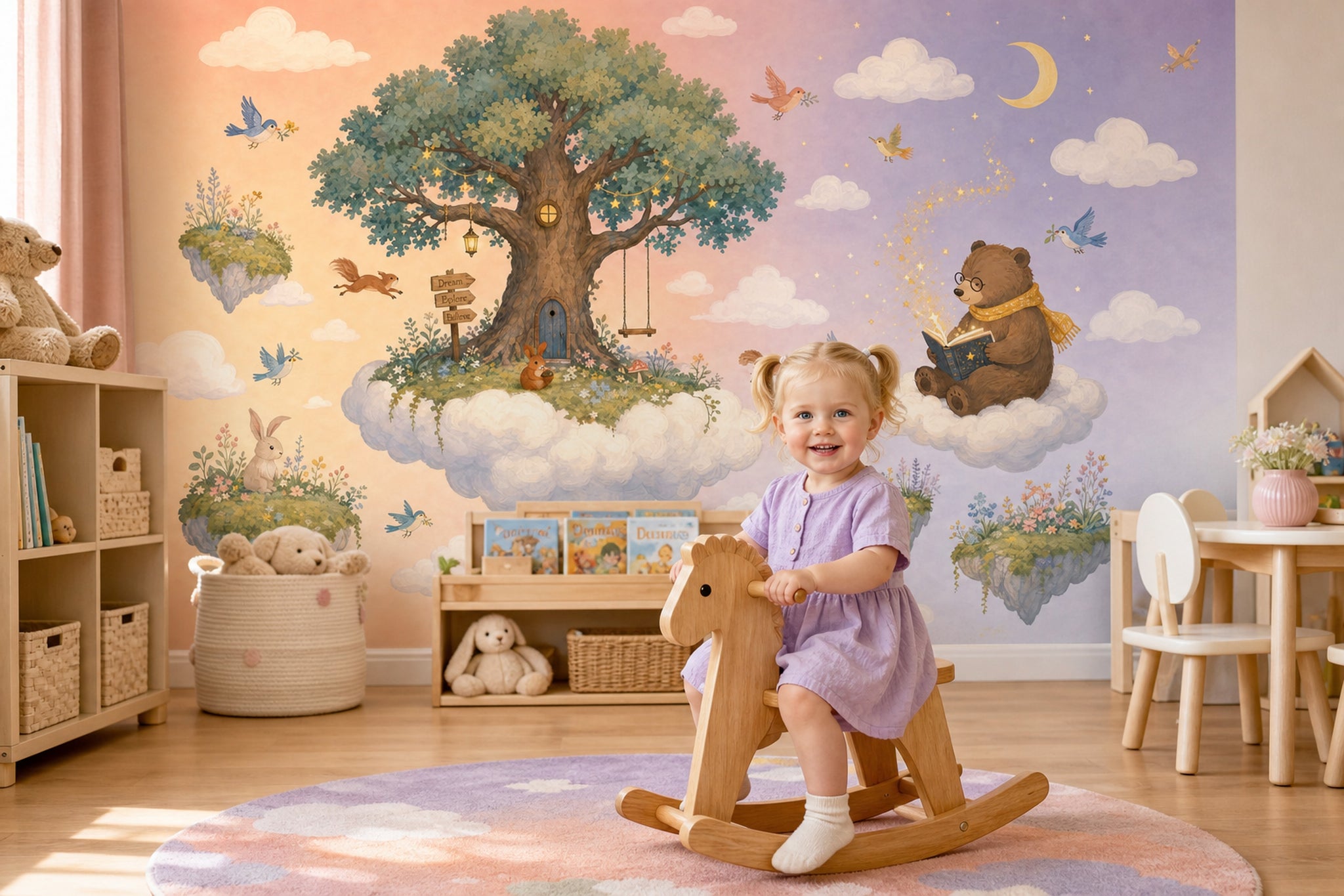 Treehouse Wallpaper Whimsical Storybook Removable Wall Decor