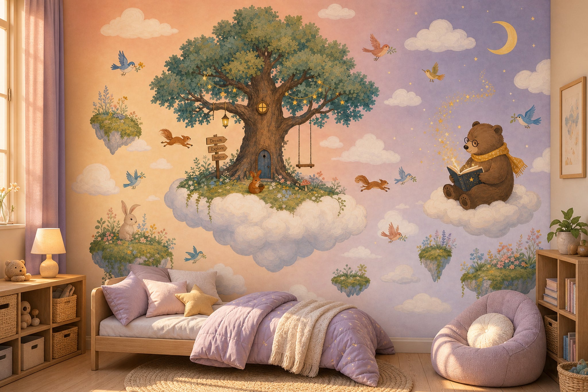 Treehouse Wallpaper Whimsical Storybook Removable Wall Decor