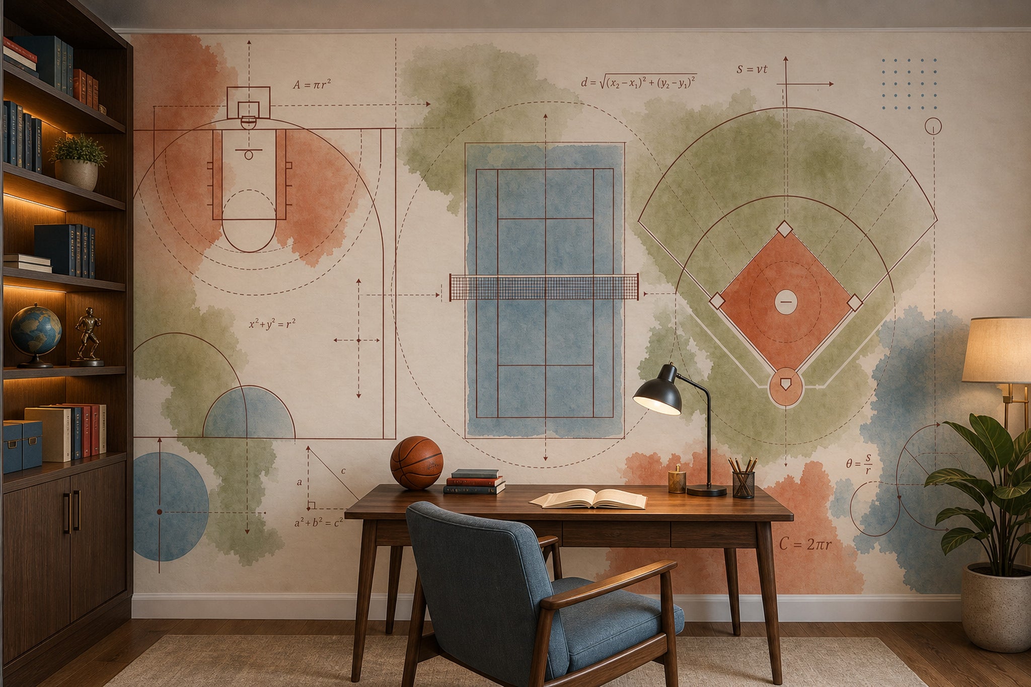 Mid Century Modern Wallpaper Retro Modern Removable Wall Decor