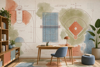 Mid Century Modern Wallpaper Retro Modern Removable Wall Decor