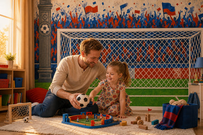 Soccer Stadium Wallpaper Goal Net Removable Cheering Crowd Wall Decor