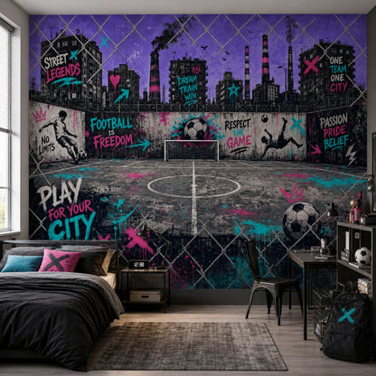 Grunge Texture Wallpaper Urban Street City Skyline Removable Wall Decor