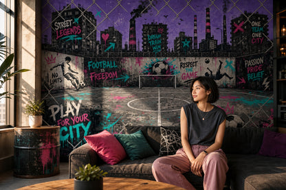 Grunge Texture Wallpaper Urban Street City Skyline Removable Wall Decor