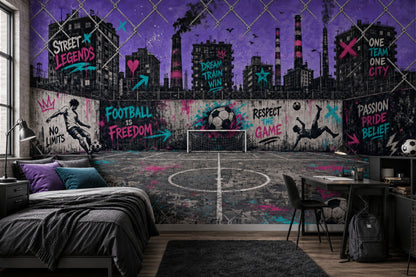 Grunge Texture Wallpaper Urban Street City Skyline Removable Wall Decor
