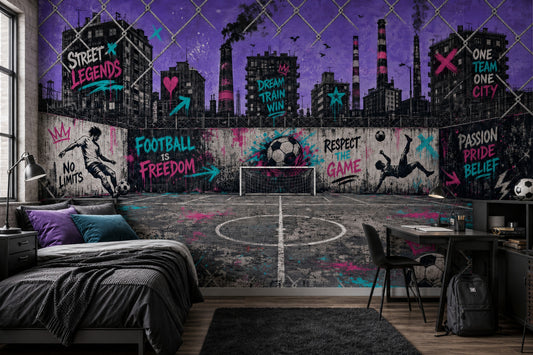 Grunge Texture Wallpaper Urban Street City Skyline Removable Wall Decor