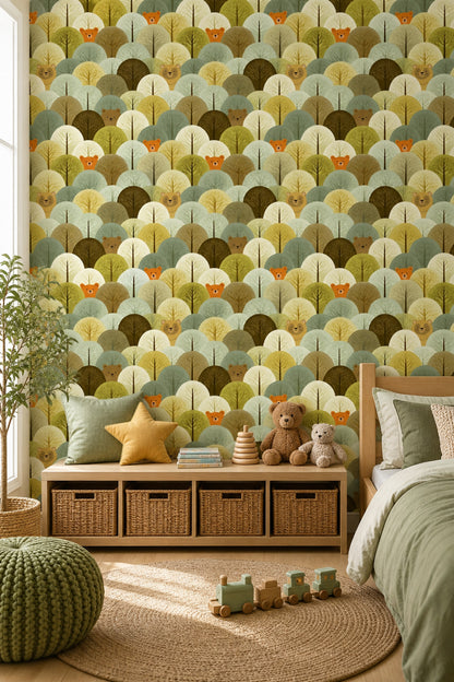 Woodland Wallpaper Forest Removable Trees Wall Double Roll