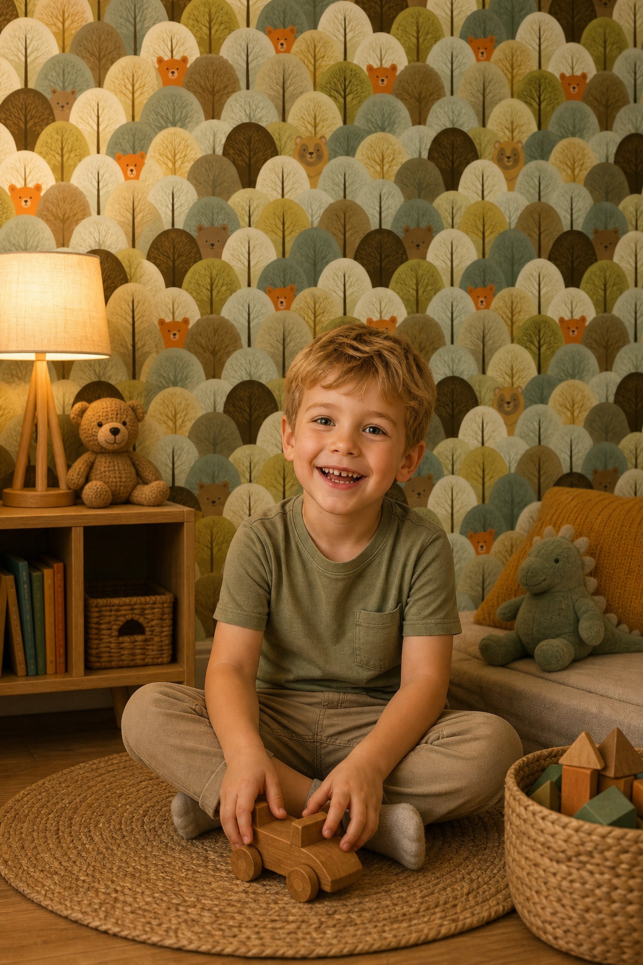 Woodland Wallpaper Forest Removable Trees Wall Double Roll