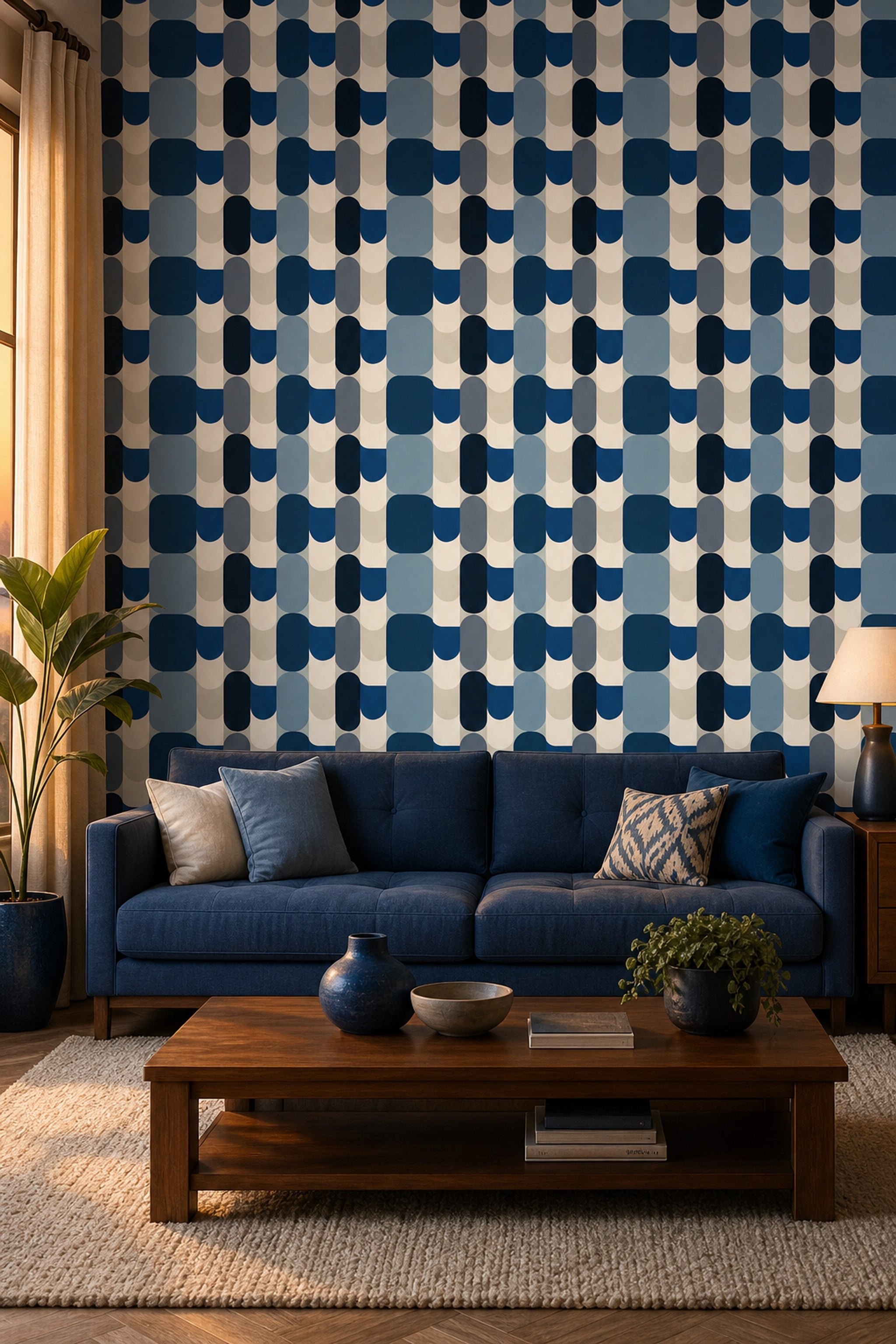 Mid-Century Modern Wallpaper Retro Modern Decorative Mural