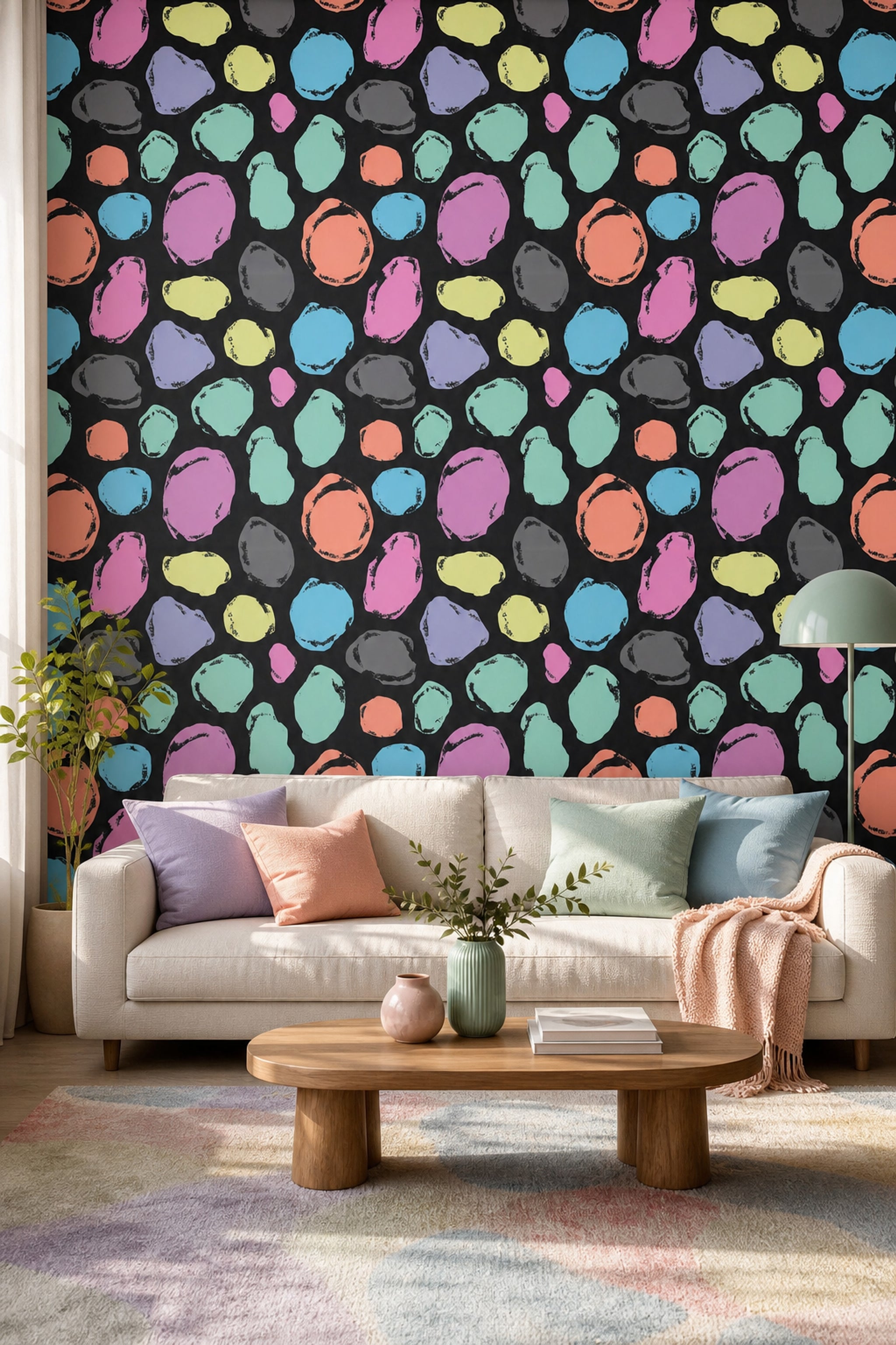 Grunge Texture Wallpaper Abstract Spots Removable Dark Background Wall Double Roll