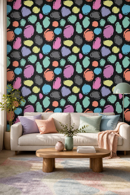 Grunge Texture Wallpaper Abstract Spots Removable Dark Background Wall Double Roll