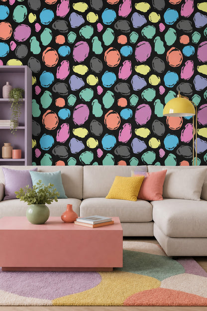 Grunge Texture Wallpaper Abstract Spots Removable Dark Background Wall Double Roll