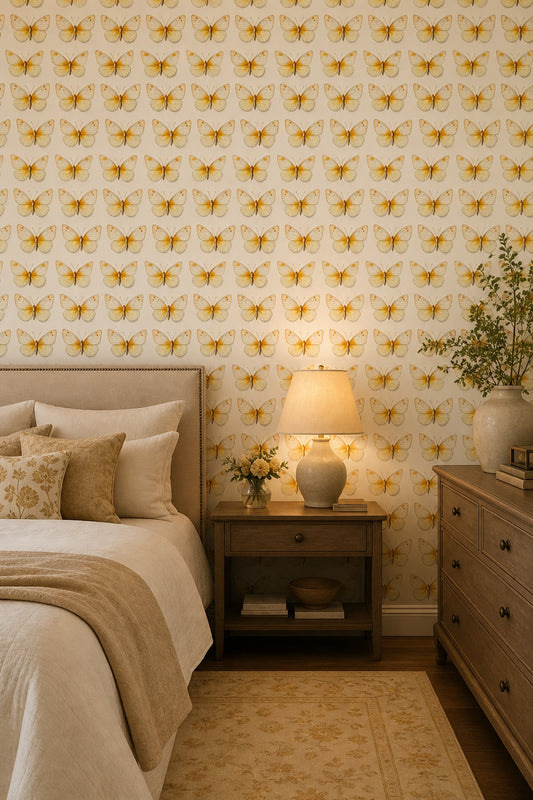 Butterfly Wallpaper Entomology Illustration Vintage Removable Wall Decor