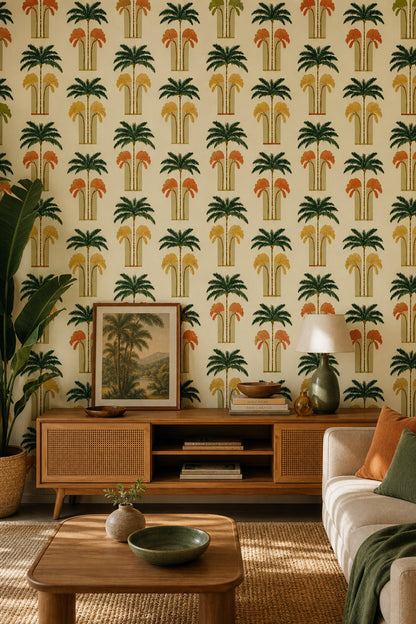 Tropical Wallpaper Palm Trees Removable Botanical Wall Double Roll