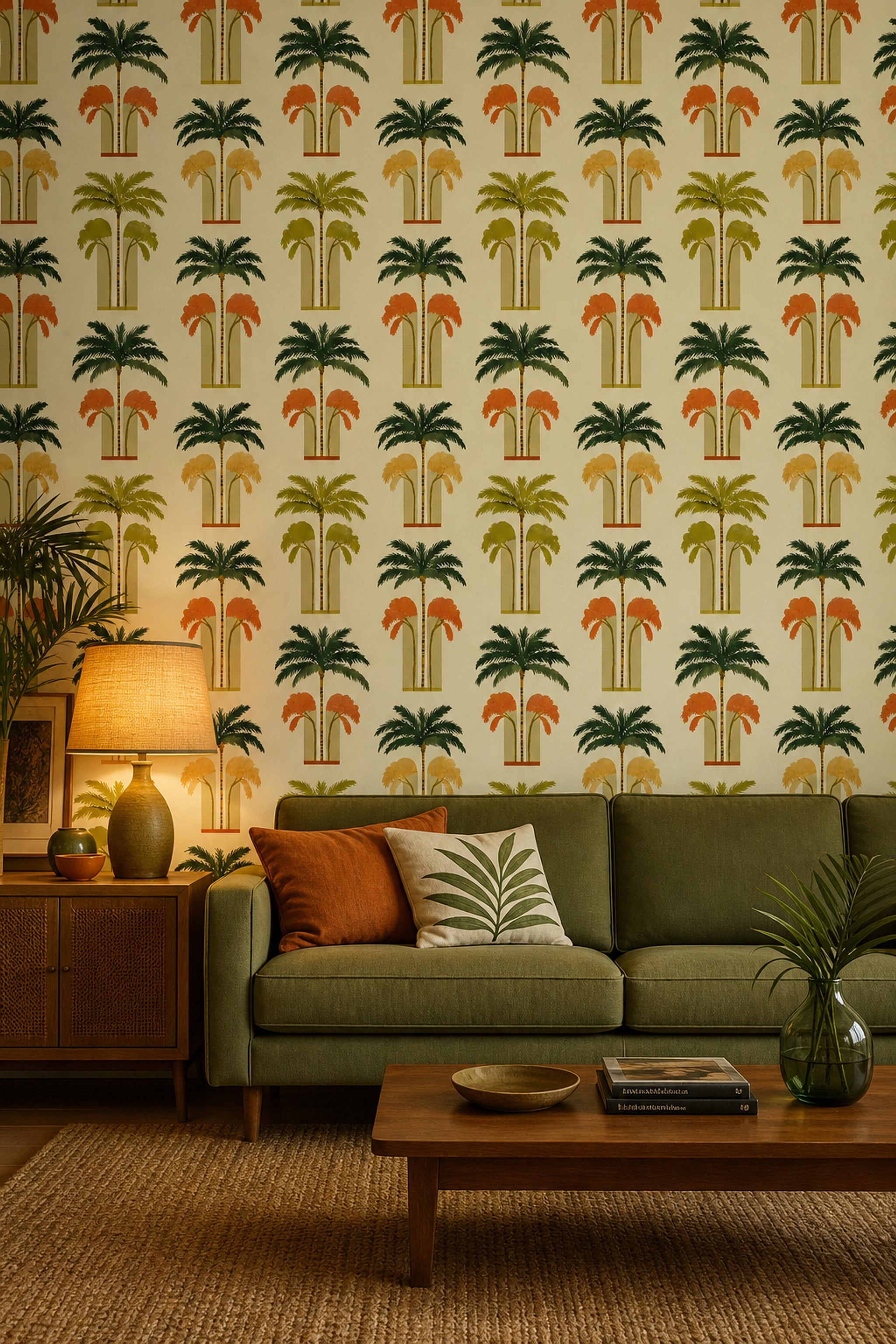 Tropical Wallpaper Palm Trees Removable Botanical Wall Double Roll