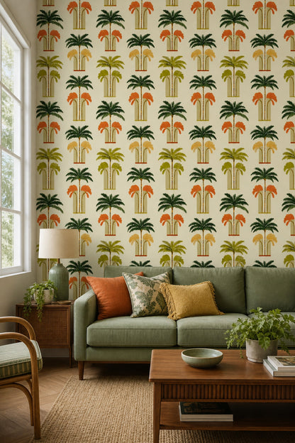 Tropical Wallpaper Palm Trees Removable Botanical Wall Double Roll