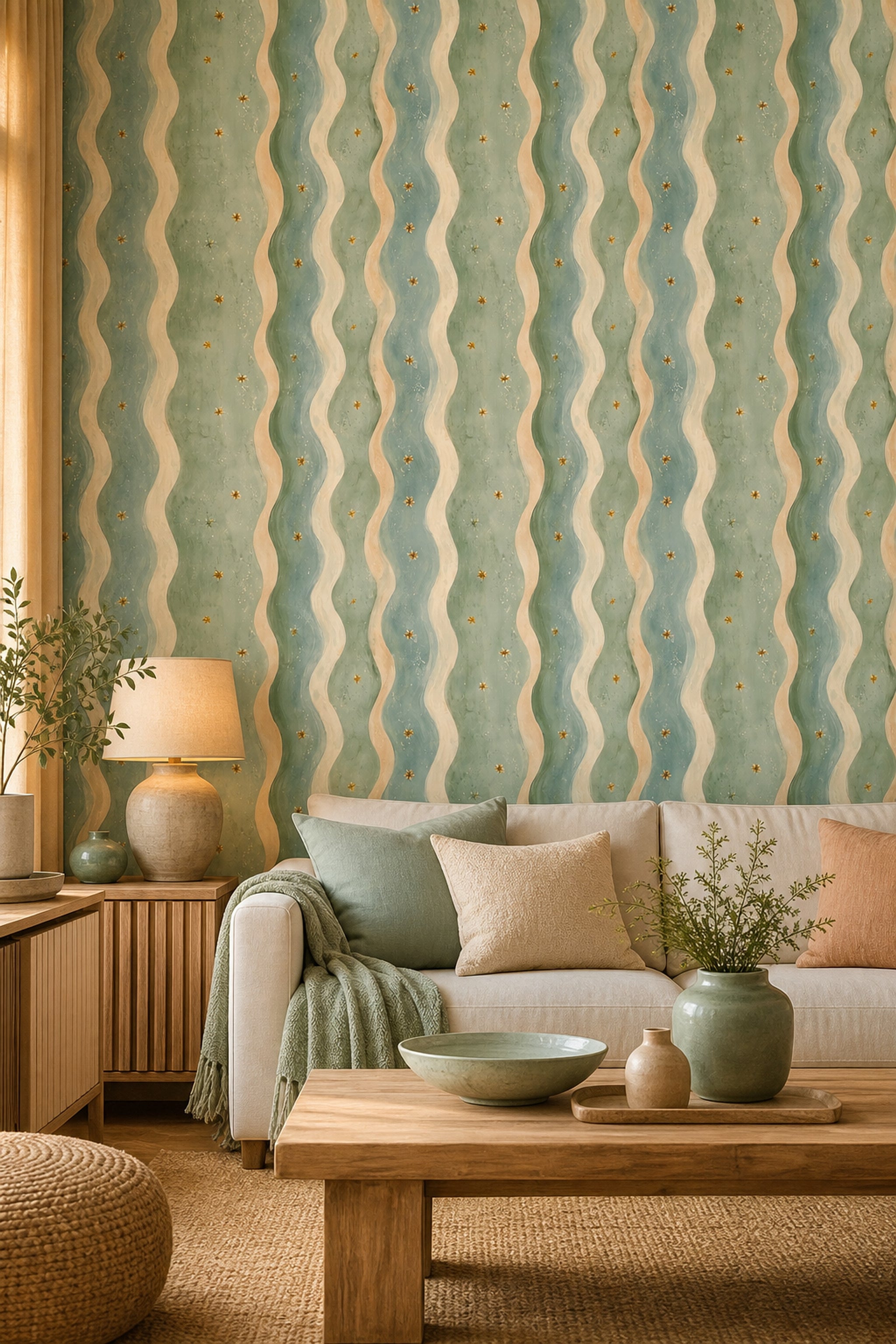 Watercolor Texture Wallpaper Painted Paper Removable Soft Stripes Wall Double Roll