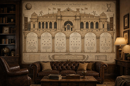 Football Tactics Wallpaper Vintage Stadium Architecture Wall Mural