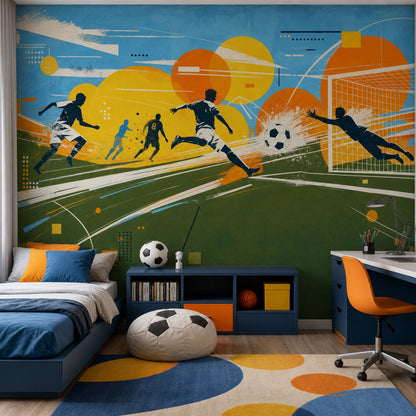 Mid Century Modern Wallpaper Retro Sports Removable Wall Decor