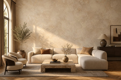 Beige Marble Wallpaper Stone Texture Travertine Look Removable Wall Decor