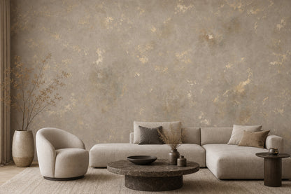 Textured Plaster Wallpaper Warm Gray Neutral Wall Mural