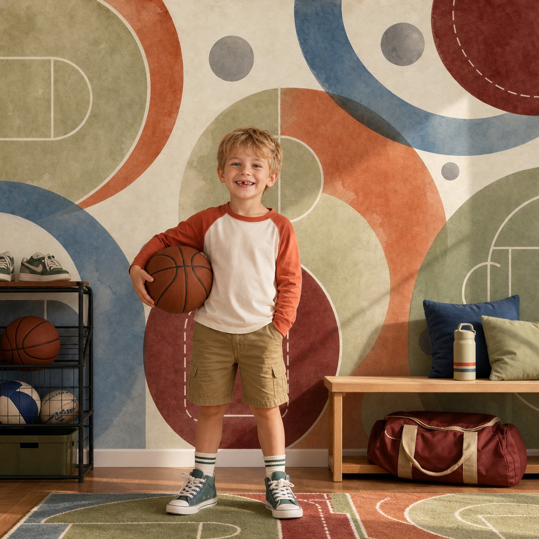 Mid Century Modern Wallpaper Watercolor Texture Paper Texture Wall Mural