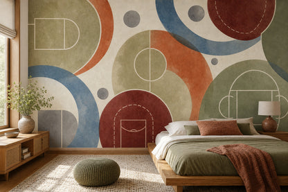 Mid Century Modern Wallpaper Watercolor Texture Paper Texture Wall Mural