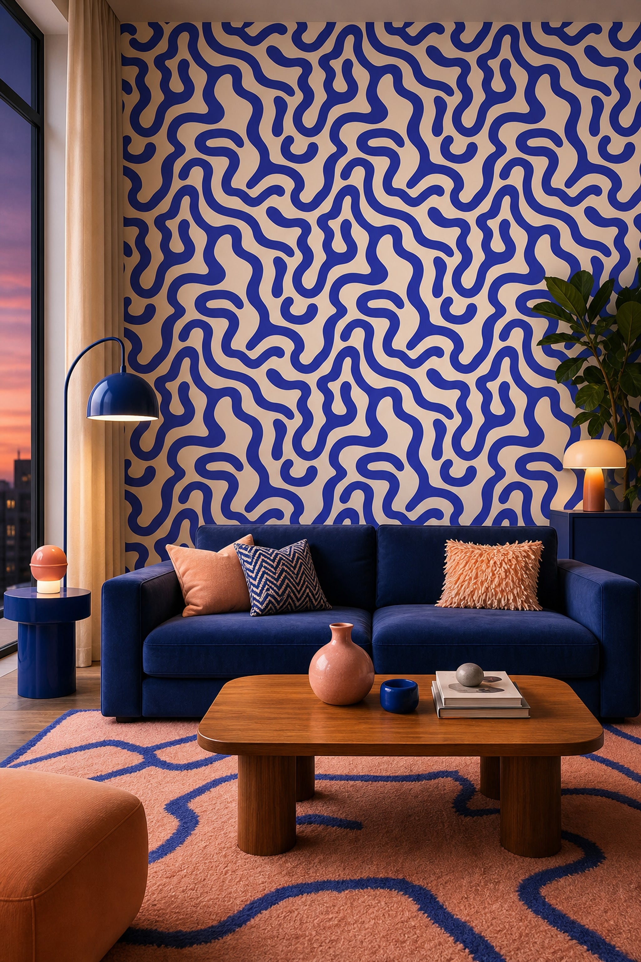 Mid Century Modern Wallpaper Retro Eclectic Decorative Mural