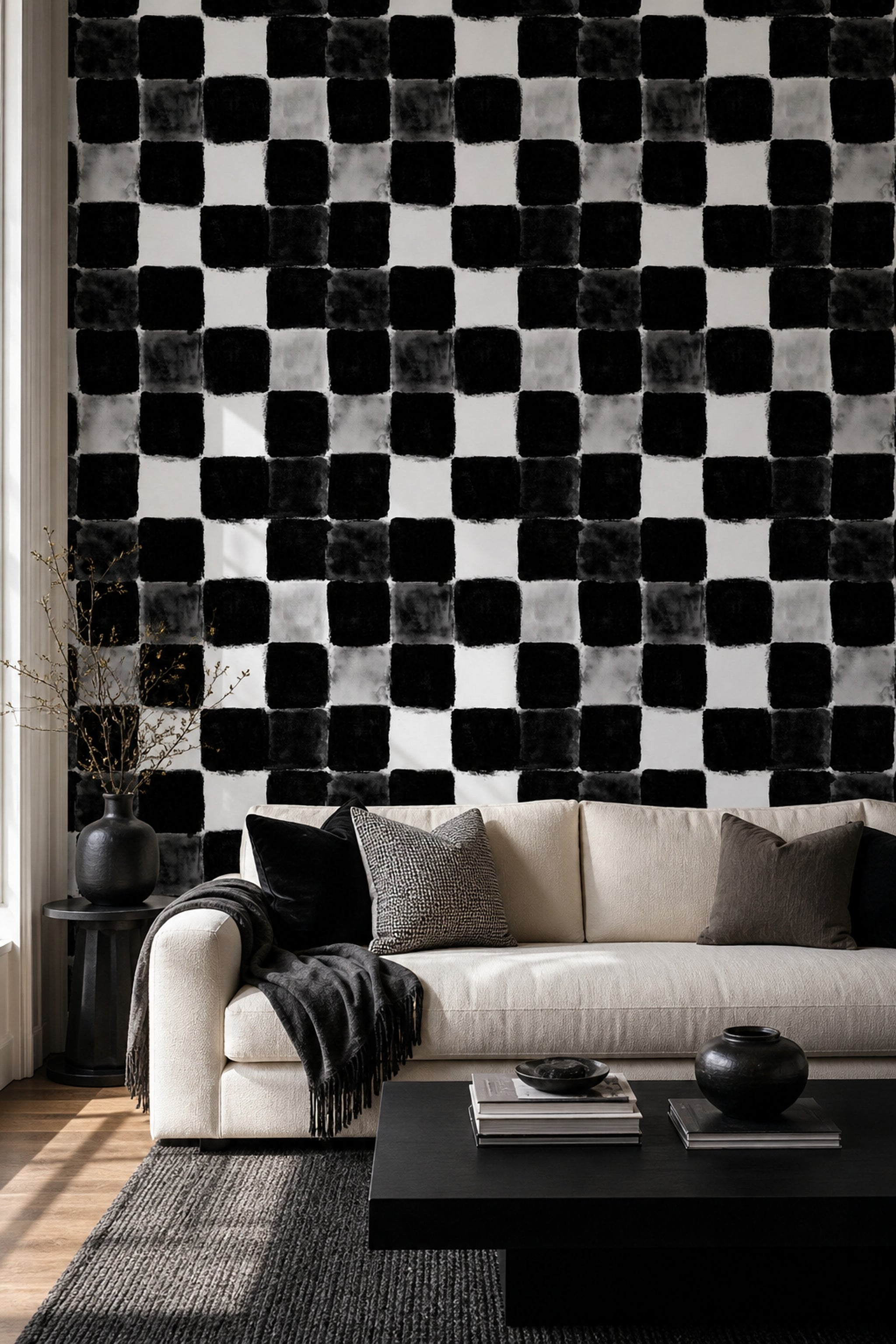 Paper Texture Wallpaper Canvas Grain Monochrome Removable Wall Decor