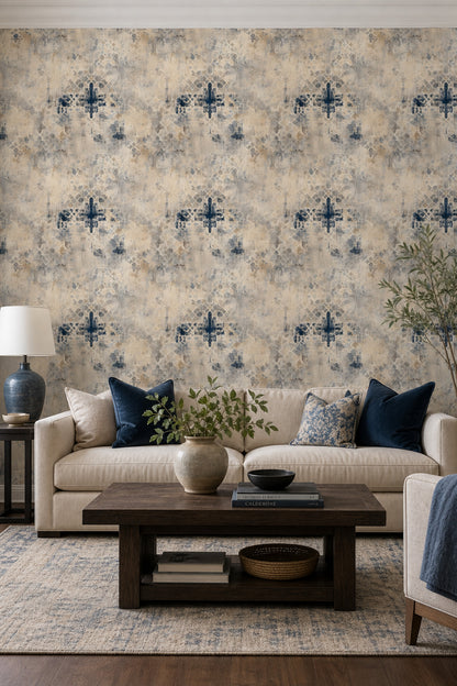 Moroccan Trellis Wallpaper Geometric Lattice Textured Plaster Removable Wall Decor