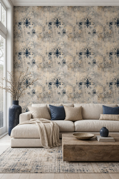 Moroccan Trellis Wallpaper Geometric Lattice Textured Plaster Removable Wall Decor
