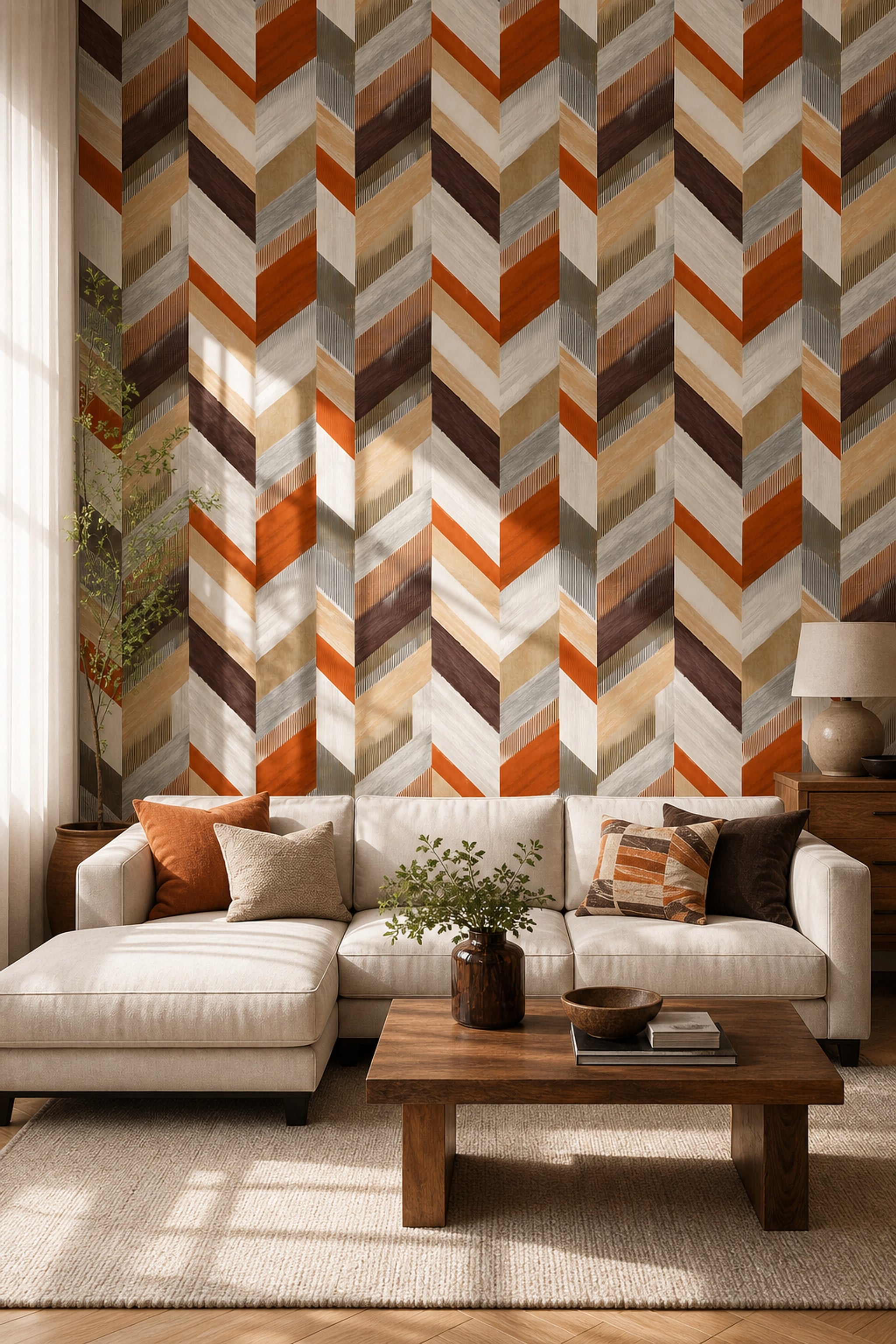 Mid Century Modern Wallpaper Geometric Modern Decorative Mural