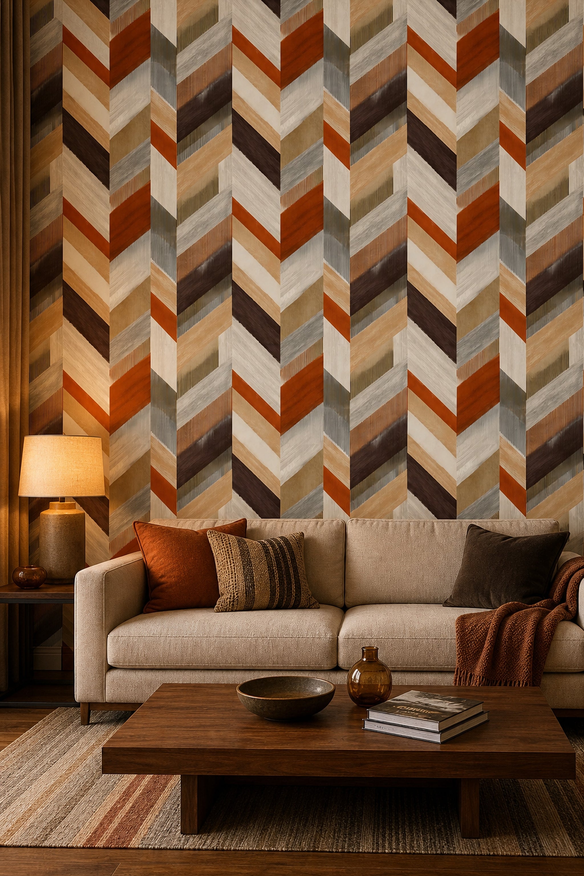 Mid Century Modern Wallpaper Geometric Modern Decorative Mural