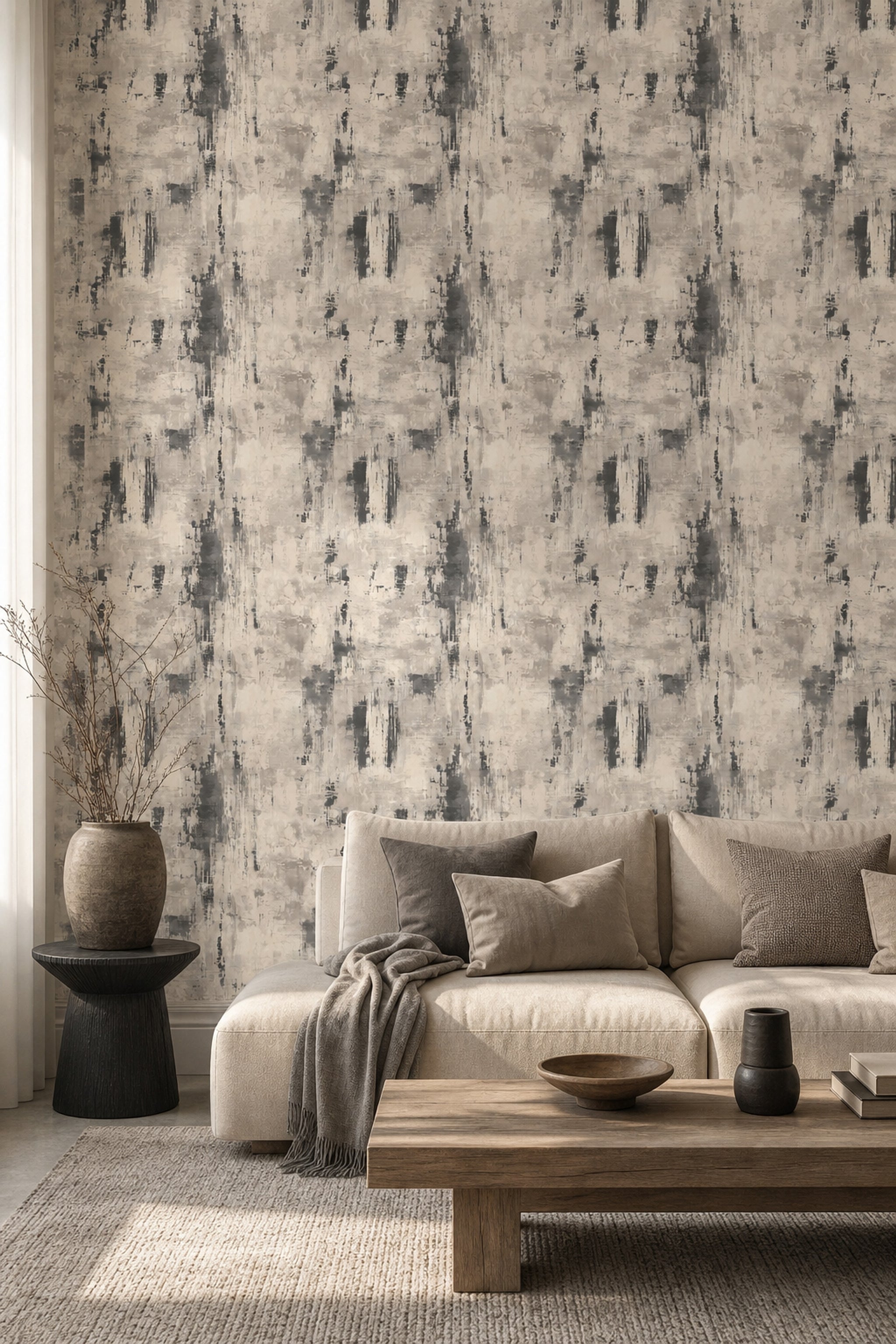 Abstract Wallpaper Textured Removable Distressed Wall Double Roll