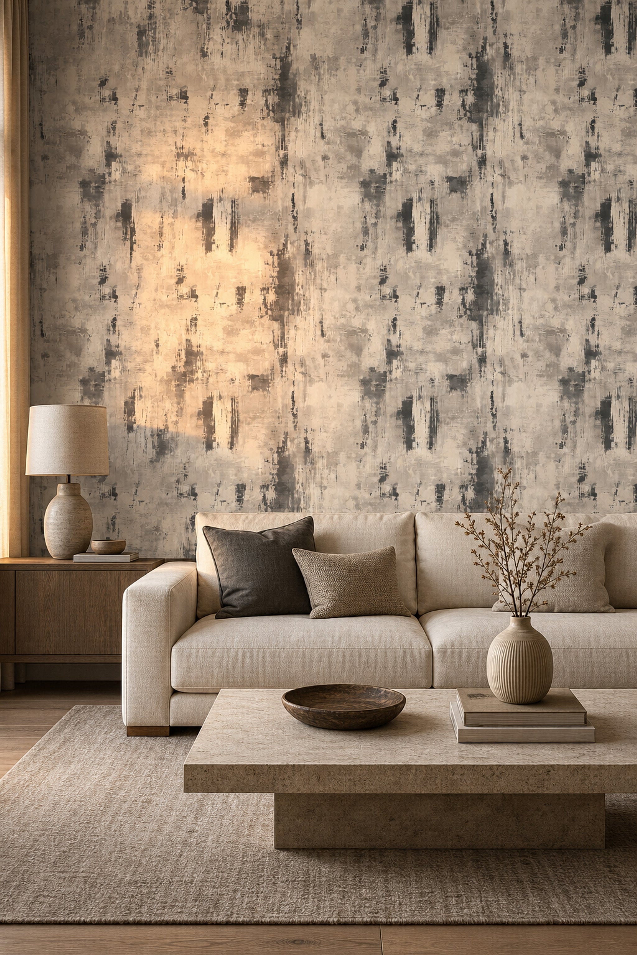 Abstract Wallpaper Textured Removable Distressed Wall Double Roll