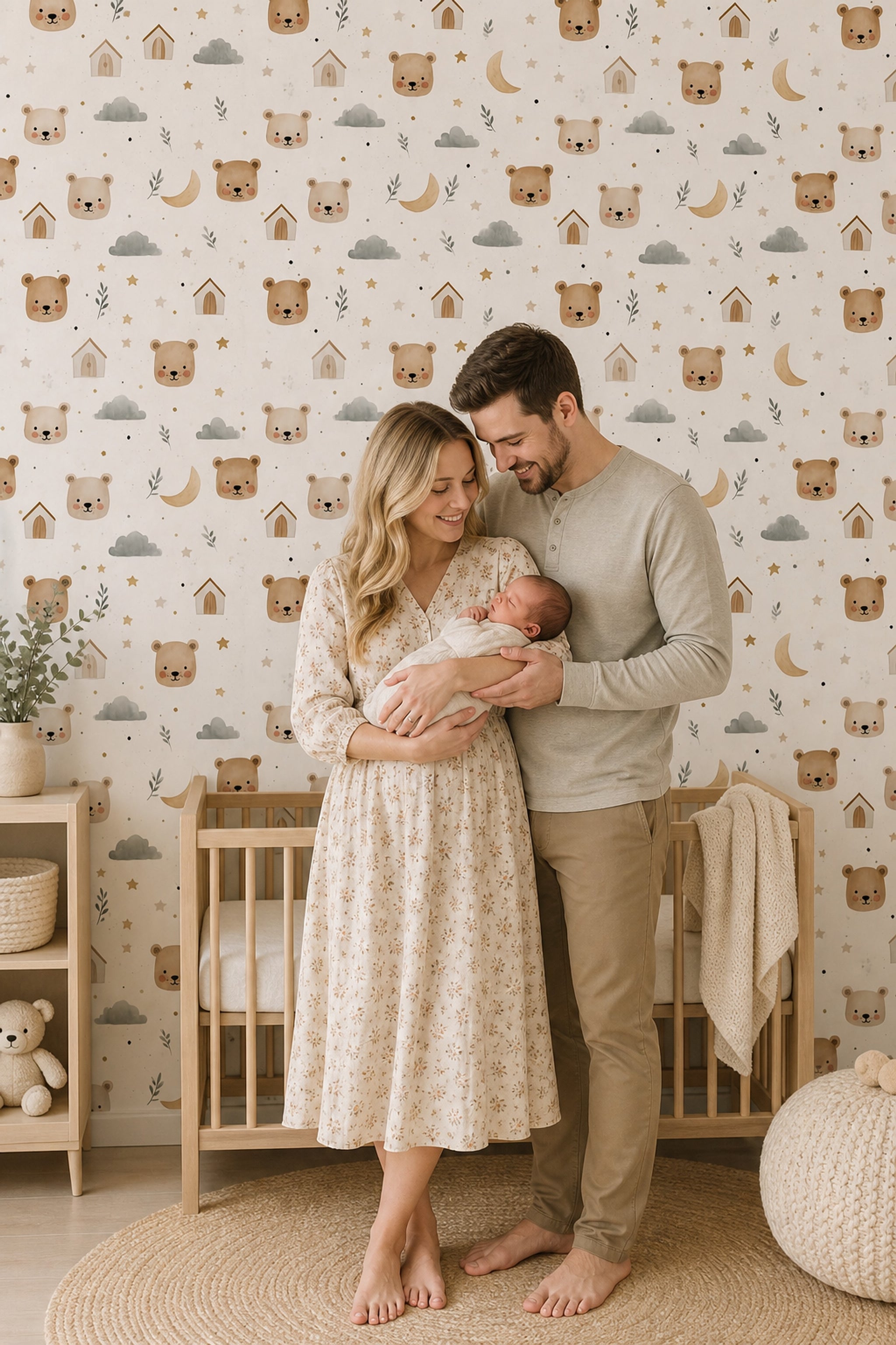 Paper Texture Wallpaper Nursery Removable Kids Wall Double Roll