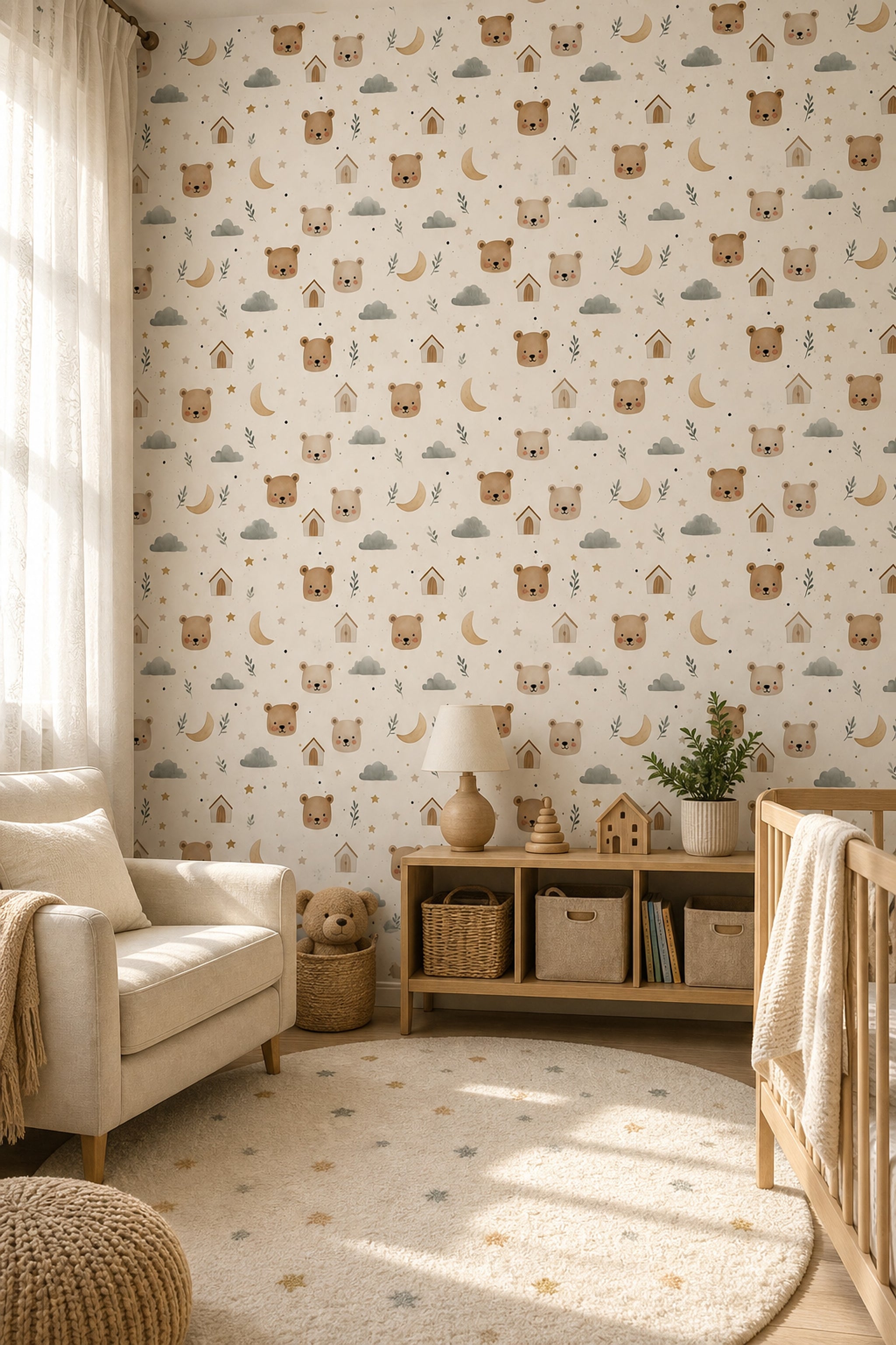 Paper Texture Wallpaper Nursery Removable Kids Wall Double Roll
