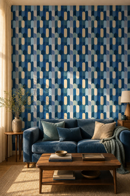 Mid Century Modern Wallpaper Geometric Abstract Removable Wall Decor