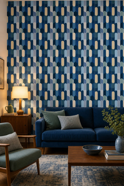 Mid Century Modern Wallpaper Geometric Abstract Removable Wall Decor