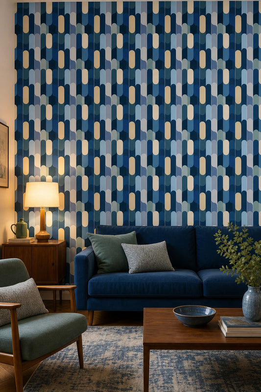 Mid Century Modern Wallpaper Geometric Abstract Removable Wall Decor