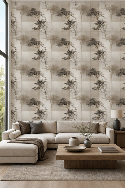 Misty Forest Wallpaper Foggy Woods Removable Wall Decor