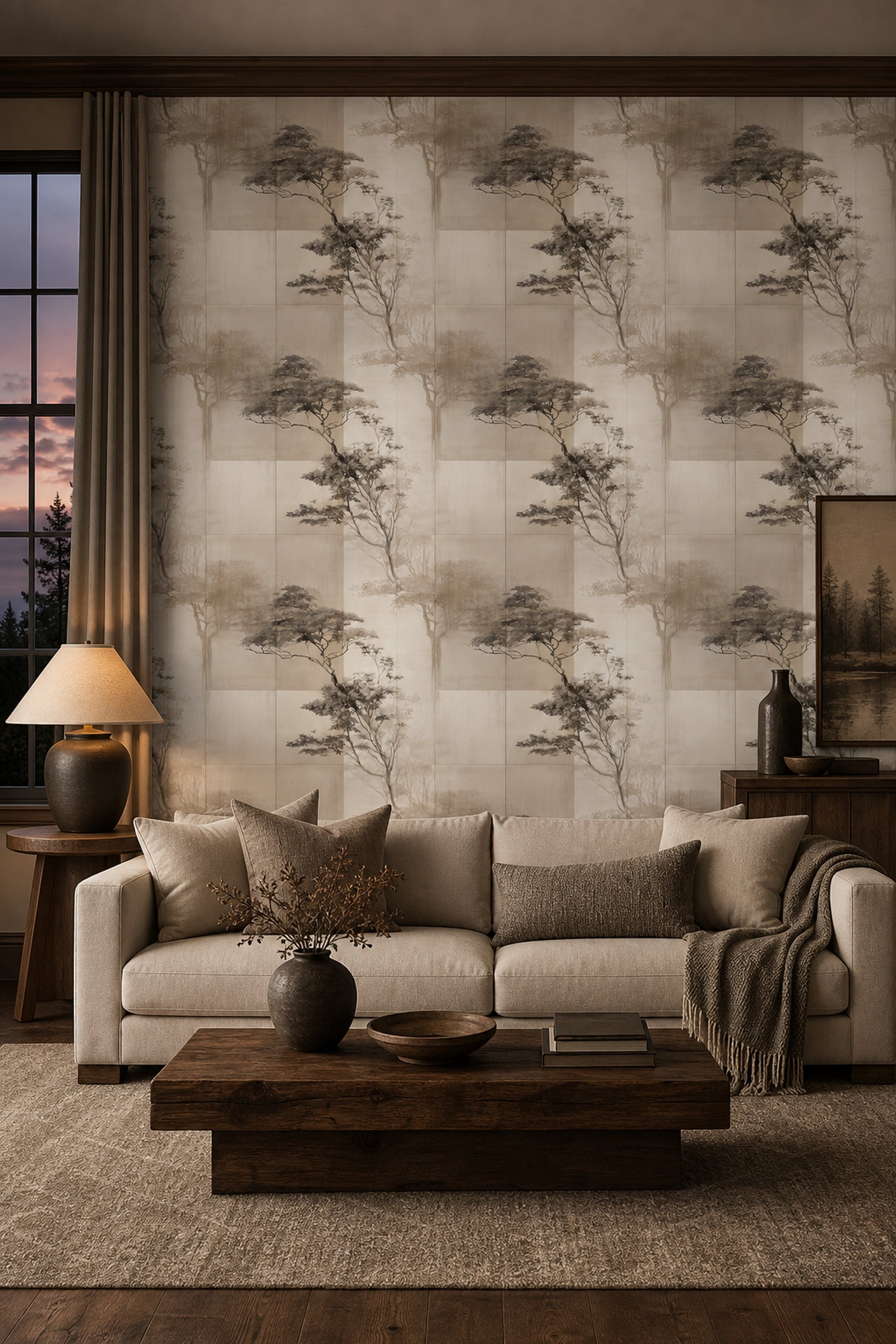 Misty Forest Wallpaper Foggy Woods Removable Wall Decor